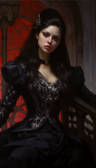 oldtex59_a_beautiful_lady_in_black_dragonism_costumes_in_the_st_a0277c0f-502f-40b0-972c-fcb62bd04588