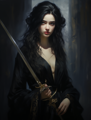 oldtex59_a_dark_gothic_girl_holding_a_sword_in_black_gowns_in_t_0c22ce6e-1044-4f5a-a6db-0c87b81391e6