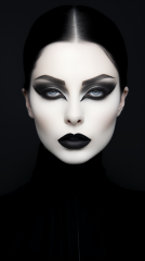 oldtex59_a_woman_in_black_and_white_goth_makeup_in_the_style_of_67b125e2-44ad-4f30-b6e7-55a0833cf7a8