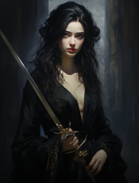 oldtex59_a_dark_gothic_girl_holding_a_sword_in_black_gowns_in_t_0c22ce6e-1044-4f5a-a6db-0c87b81391e6