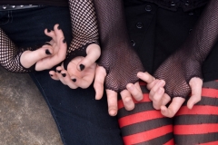 Emo kids hands, close-up