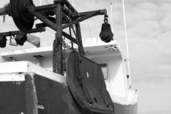 Lobster boat in drydock